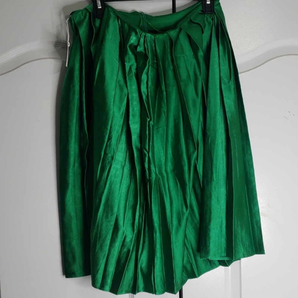 Satin knee length skirt